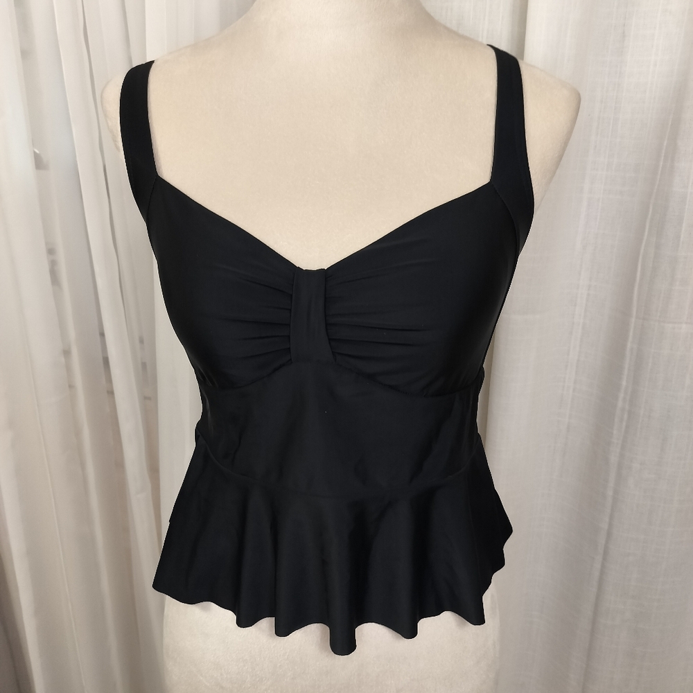 2/$30 Black Tankini Swim Bathing Suit Size M Crisscross Adjustable‎ Straps